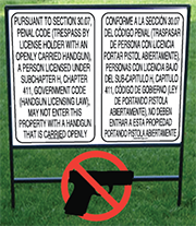 Know the Signs. State of Texas Open Carry Signs