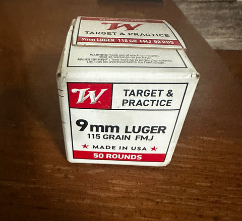 Winchester 9mm Luger FMJ 50 rds.